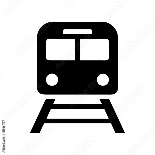 Train transportation public transport railway railroad vehicle commute subway travel icon vector photo