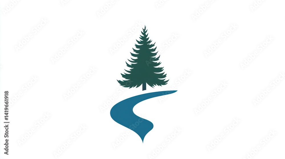 Fototapeta premium Forest River Flag Design