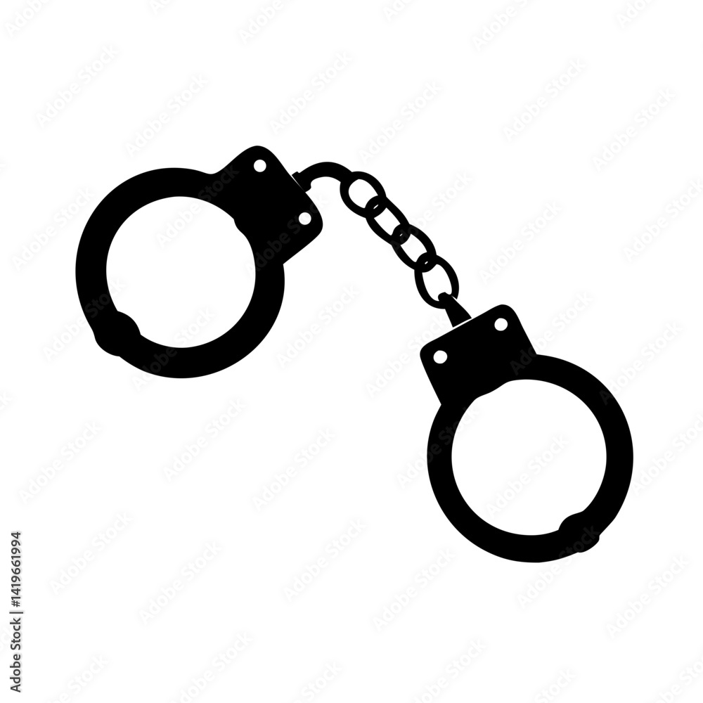 Depicting handcuffs law enforcement arrest crime security justice criminal police equipment jail