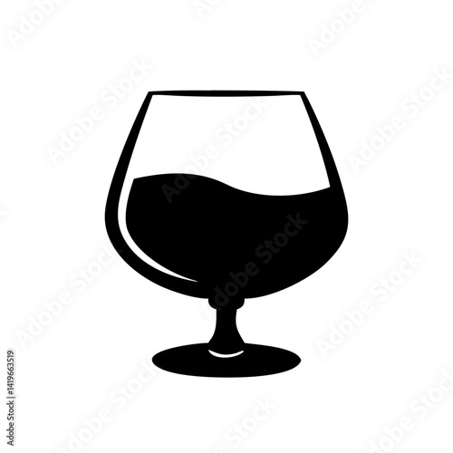 brandy snifter icon, brandy snifter silhouette vector illustration-simple silhouette illustration of brandy snifter, perfect for brandy snifter logos and icons