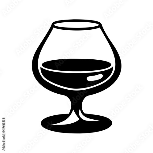 brandy snifter icon, brandy snifter silhouette vector illustration-simple silhouette illustration of brandy snifter, perfect for brandy snifter logos and icons