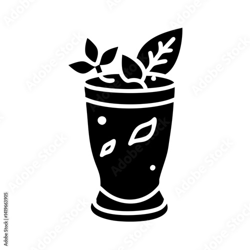 mint julep icon, mint julep silhouette vector illustration-simple silhouette illustration of mint julep, perfect for mint julep logos and icons