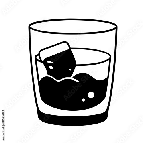 whiskey glass icon, whiskey glass silhouette vector illustration-simple silhouette illustration of whiskey glass, perfect for whiskey glass logos and icons