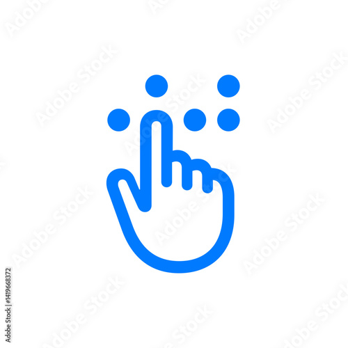 Hand Point Up Braille Icon
