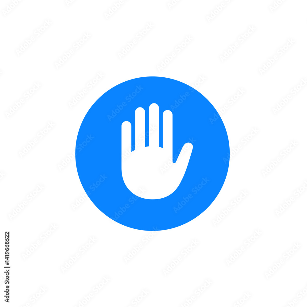Filled Hand Raised Circle Icon Filled Hand Raised Circle Icon