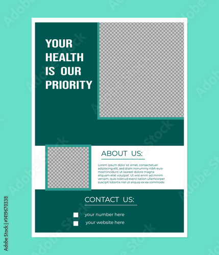 Modern Health Flyer Design Template, Creative Medical Flyer Design Template, Healthcare Flyer Template, Healthy Lifestyle