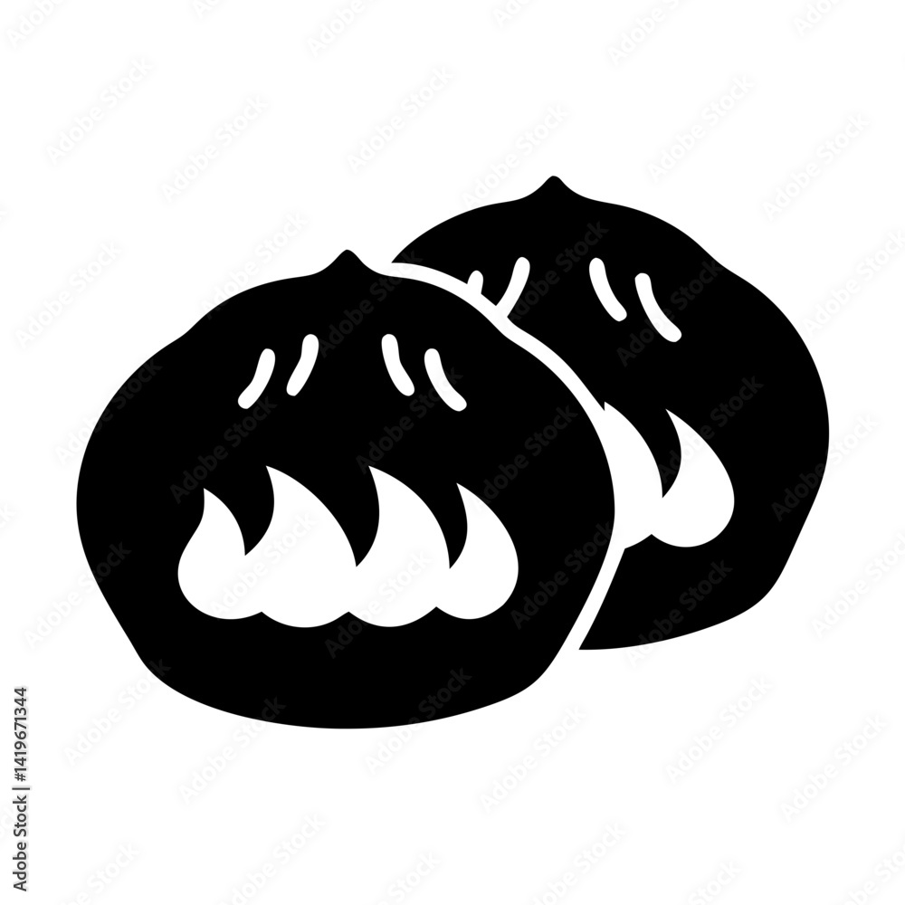 dumplings icon, dumplings silhouette vector illustration-simple silhouette illustration of dumplings, perfect for dumplings logos and icons dumplings icon, dumplings silhouette vector illustration-simple silhouette illustration of dumplings, perfect for dumplings logos and icons
