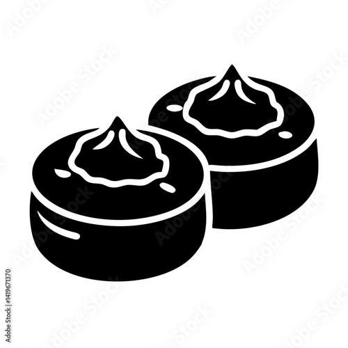 dim sum icon, dim sum silhouette vector illustration-simple silhouette illustration of dim sum, perfect for dim sum logos and icons