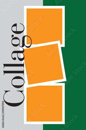 3 photo collage template. vector illustration, new collections