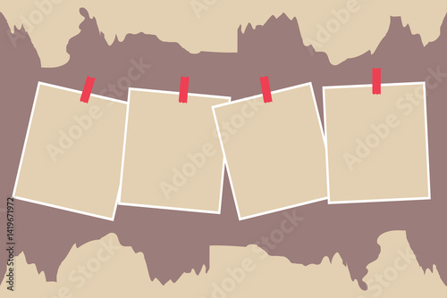 4 photo collage template. vector illustration, new collections