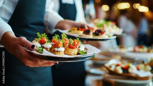 Wallpaper Mural Elegant catering service with appetizers at a banquet Torontodigital.ca