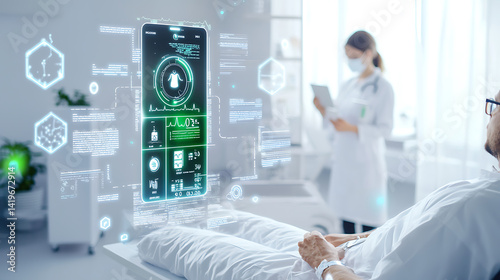 Wallpaper Mural Patient monitoring technology hospital room digital health display clinical environment professional view medical innovation Torontodigital.ca