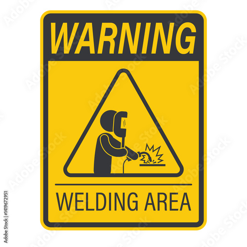 Triangle safety sign welding area, for safety sign engineering and contruction zone