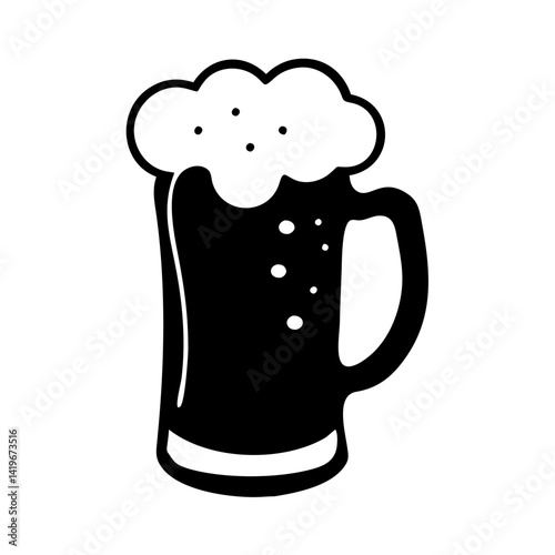 beer mug icon, beer mug silhouette vector illustration-simple silhouette illustration of beer mug, perfect for beer mug logos and icons