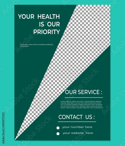 Modern Health Flyer Design Template, Creative Medical Flyer Design Template, Healthcare Flyer Template, Healthy Lifestyle