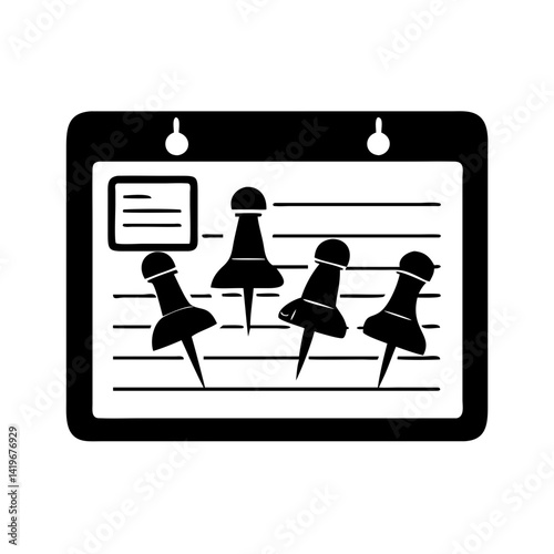 office bulletin board pins icon, office bulletin board pins vector,