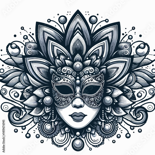 carnival mask vector illustration