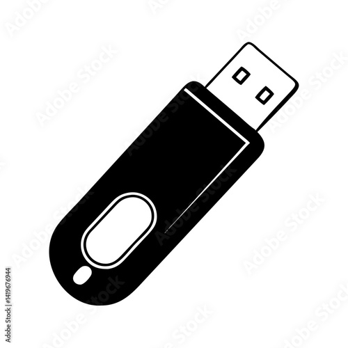usb flash drive icon, usb flash drive silhouette vector illustration-simple silhouette illustration of usb flash drive, perfect for usb flash drive logos and icons