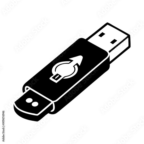 usb flash drive icon, usb flash drive silhouette vector illustration-simple silhouette illustration of usb flash drive, perfect for usb flash drive logos and icons