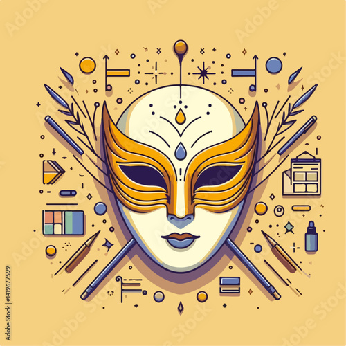 vector illustration of a mask