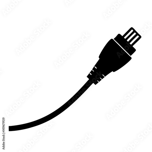 ethernet cable icon, ethernet cable silhouette vector illustration-simple silhouette illustration of ethernet cable, perfect for ethernet cable logos and icons