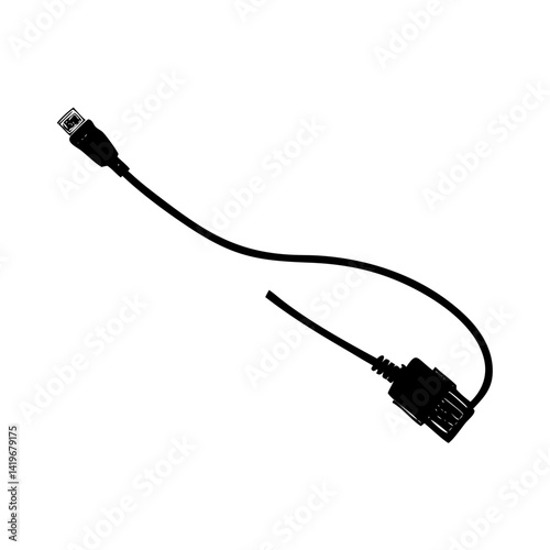 ethernet cable icon, ethernet cable silhouette vector illustration-simple silhouette illustration of ethernet cable, perfect for ethernet cable logos and icons