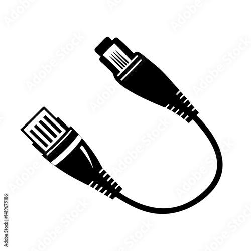 ethernet cable icon, ethernet cable silhouette vector illustration-simple silhouette illustration of ethernet cable, perfect for ethernet cable logos and icons
