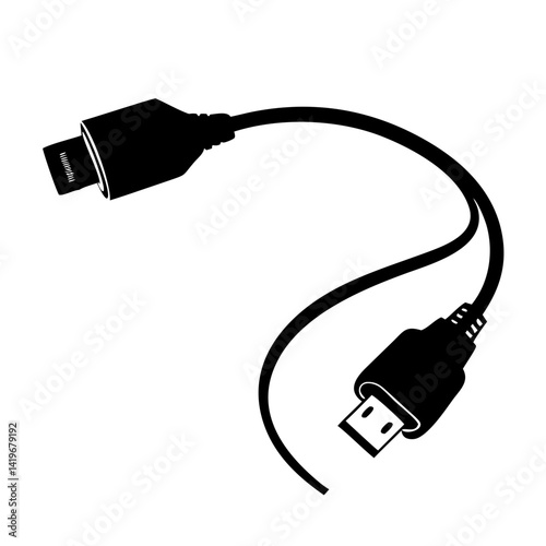 hdmi cable icon, hdmi cable silhouette vector illustration-simple silhouette illustration of hdmi cable, perfect for hdmi cable logos and icons