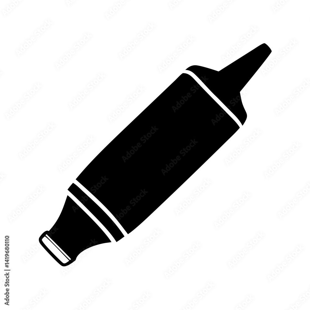 highlighter icon, highlighter silhouette vector illustration-simple silhouette illustration of highlighter, perfect for highlighter logos and icons