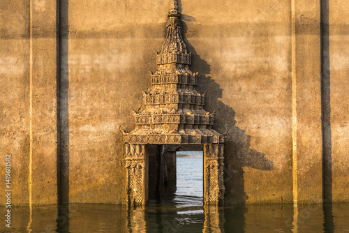 Old Wat Wang Wiwekaram underwater, Songkaria river