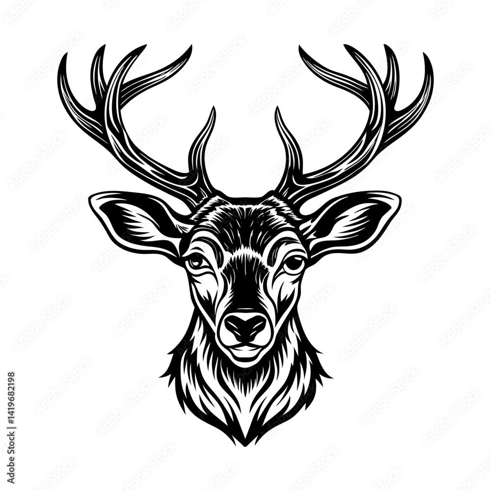 Naklejka premium Download Deer Head Vector Art Illustration Eps File For Design.