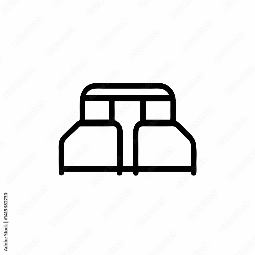 Fototapeta premium Black bed vector, simple furniture icon