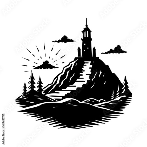Download Tallest Hill Vector Silhouette Eps File For Design.