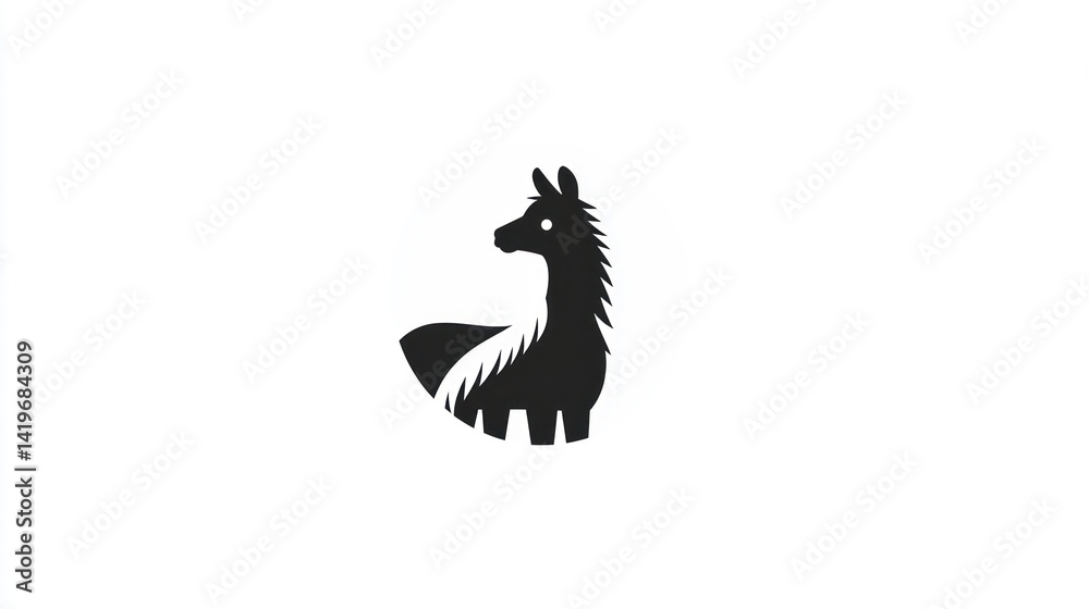 Fototapeta premium Llama Silhouette Design