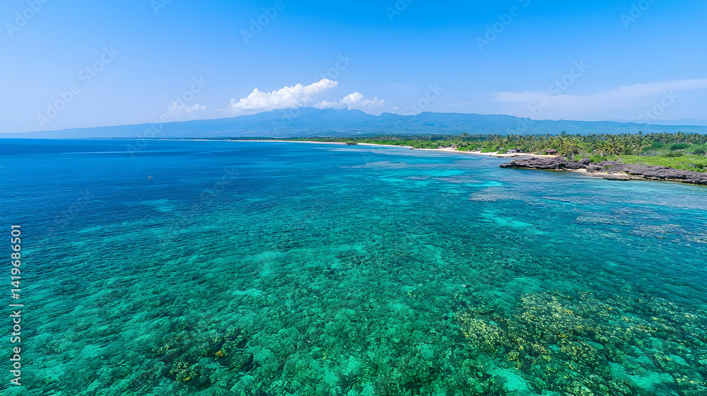 Fototapeta premium Tranquil Turquoise Coastline Panorama