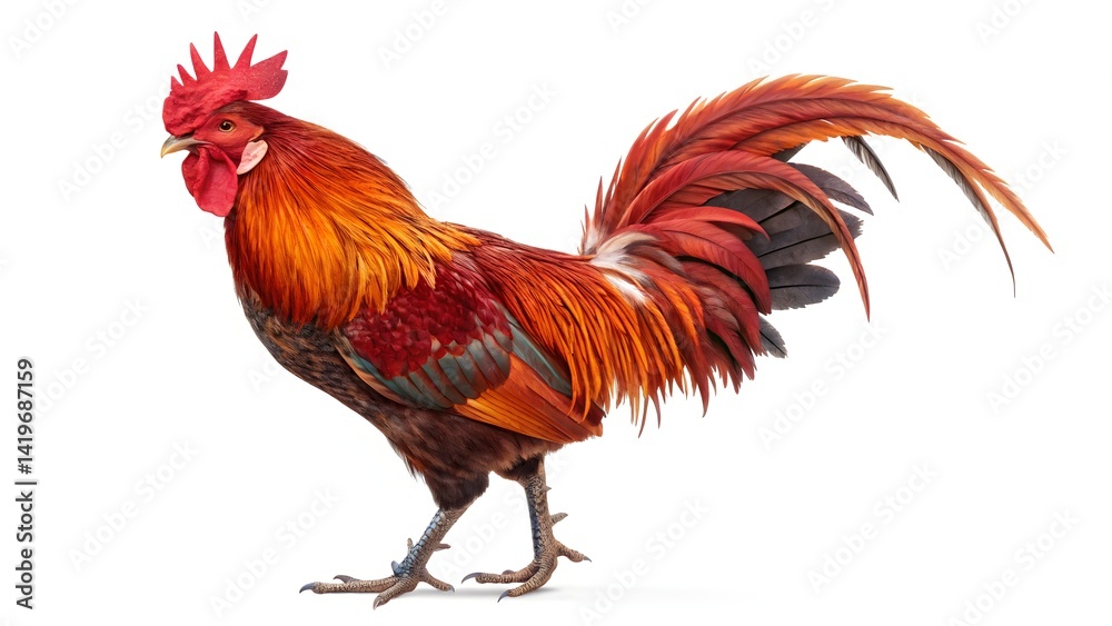 Fototapeta premium rooster isolated on white background