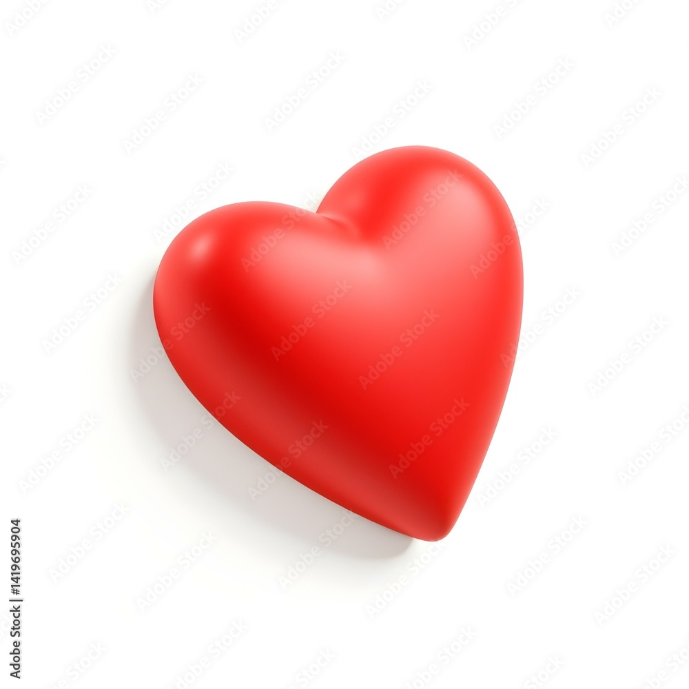 Fototapeta premium red heart on white background