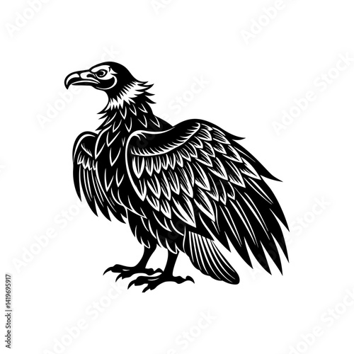 Download Condor And  Silhouette  Vector Illustration White Background Svg File For Design.