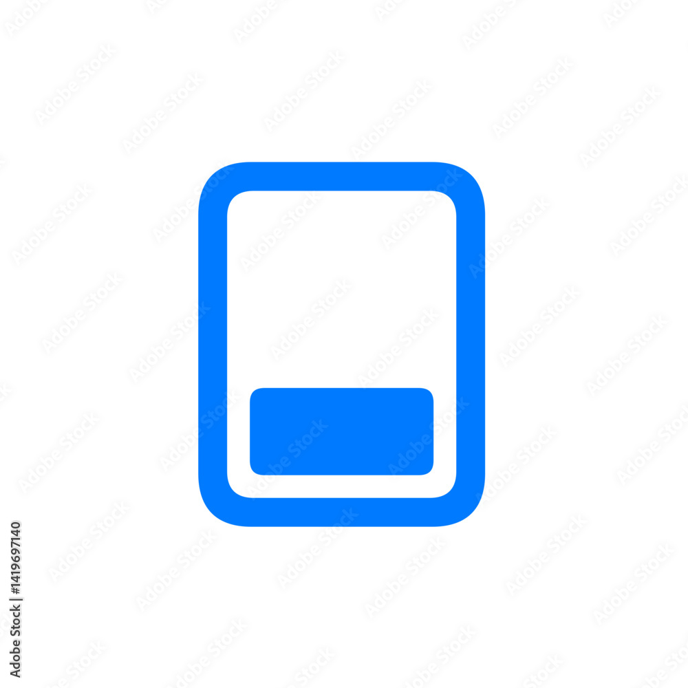 Filled Bottom Third Rectangle Portrait Icon Filled Bottom Third Rectangle Portrait Icon