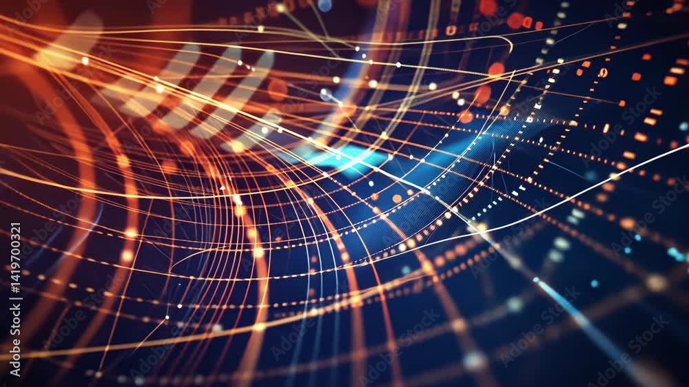 Dynamische Abstrakte Farbige Netzlinien Animation Hintergrund