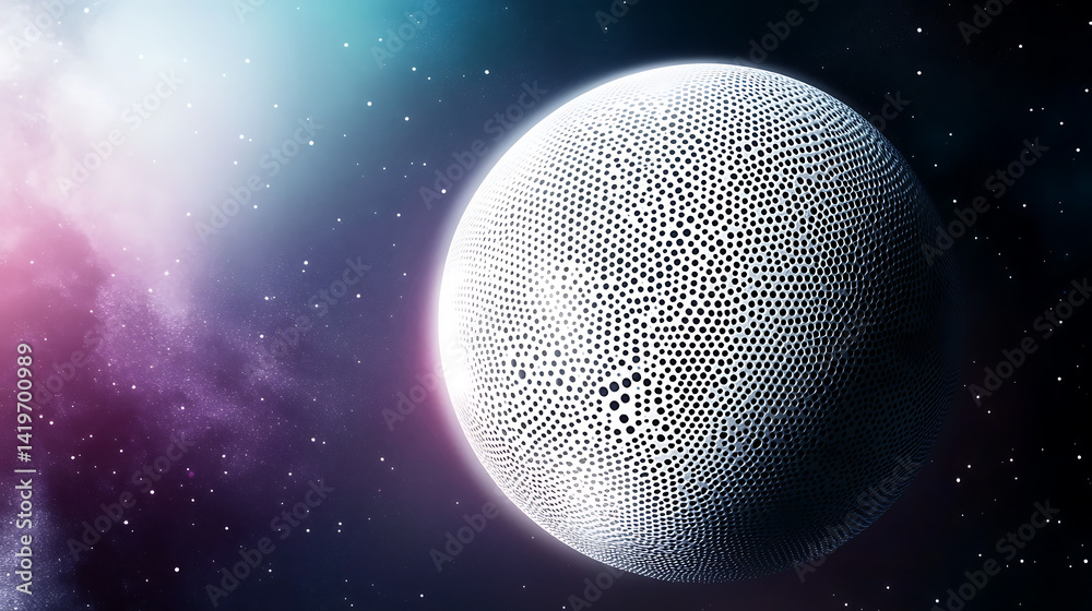 A white planet with a lot of stars in the background A white planet with a lot of stars in the background