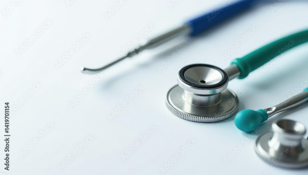 Close-up of veterinary instruments on white backdrop , vet, equipment, white Close-up of veterinary instruments on white backdrop , vet, equipment, white