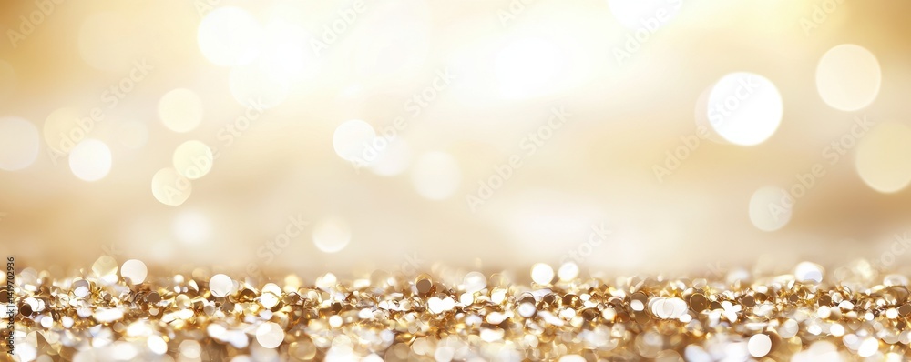 Sparkling Golden Glitter Background with Bokeh Lights Festive Shimmer Texture Sparkling Golden Glitter Background with Bokeh Lights Festive Shimmer Texture
