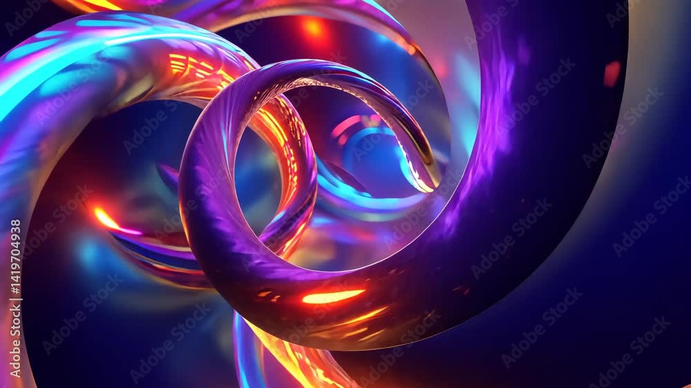 Abstrakte Metallische Farbige Spiralanimation Hintergrund