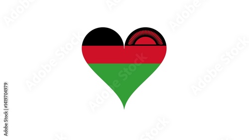 Obraz na płótnie Malawi national flag isolated on white background. Officially the Republic of Malawi, is a landlocked country in Southeastern Africa. w salonie