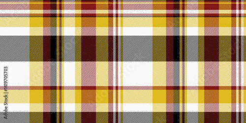 Vibrant autumnal plaid pattern in warm golds, reds, and greys. Perfect for textile design, fashion, or website backgrounds. This seamless texture evokes a feeling of cozy comfort and rustic charm.