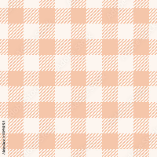 Peach gingham pattern, a classic check design. Ideal for backgrounds, textiles, and nostalgic themes. Warm, cozy, and versatile for many design applications.