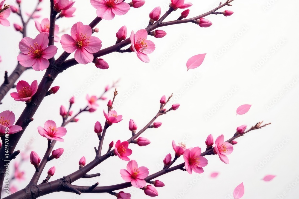 Intricate sakura branch pattern, white and pink, repeating motif , textile, sakura branch, illustration Intricate sakura branch pattern, white and pink, repeating motif , textile, sakura branch, illustration