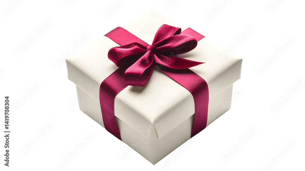 Obraz premium Elegant White Gift Box Wrapped in Classic Plain Paper