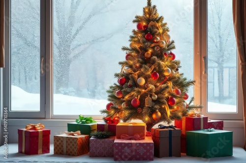 Cozy Winter Christmas Scene